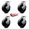 Service Caster 6 Inch Glass Filled Nylon Swivel Caster Set with Roller Bearings and Brakes SCC SCC-20S620-GFNR-TLB-4 - alternate 2